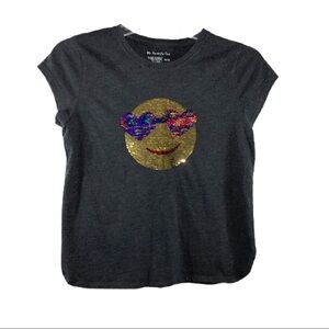 Members Mark Girls Sequin Flippy Smiley Face Tee